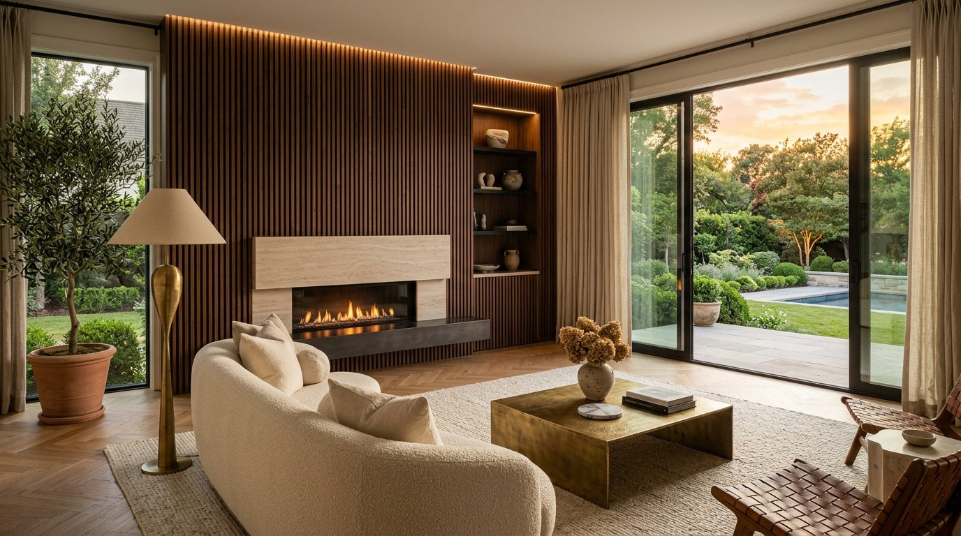 Highland Park XL Walnut Acoustic Wall Panel — 170cm × 110cm