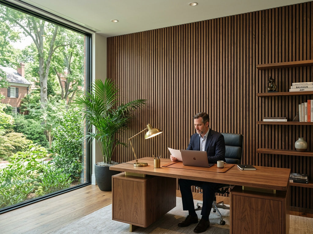 Highland Park XL Walnut Acoustic Wall Panel — 170cm × 110cm