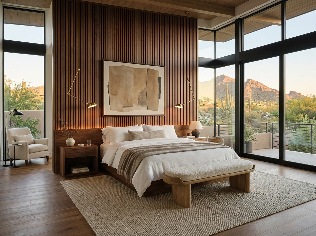Highland Park XL Walnut Acoustic Wall Panel — 170cm × 110cm