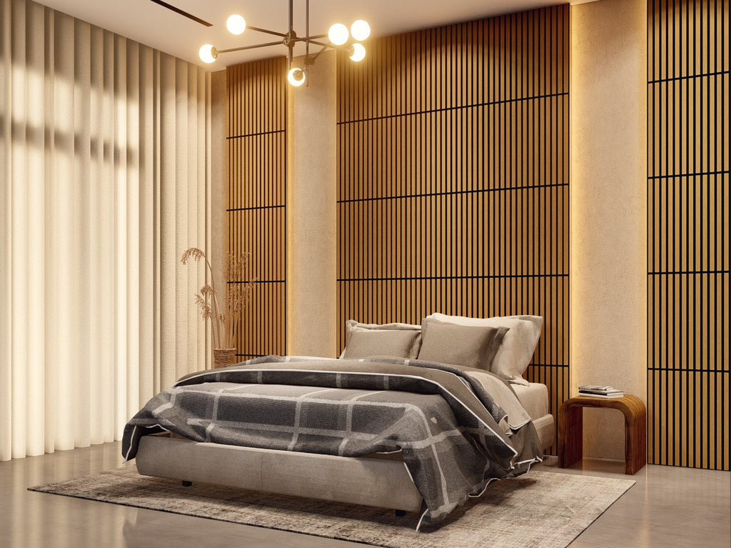 Oaklentra 2x2 Acoustic Slat Panels - Teak