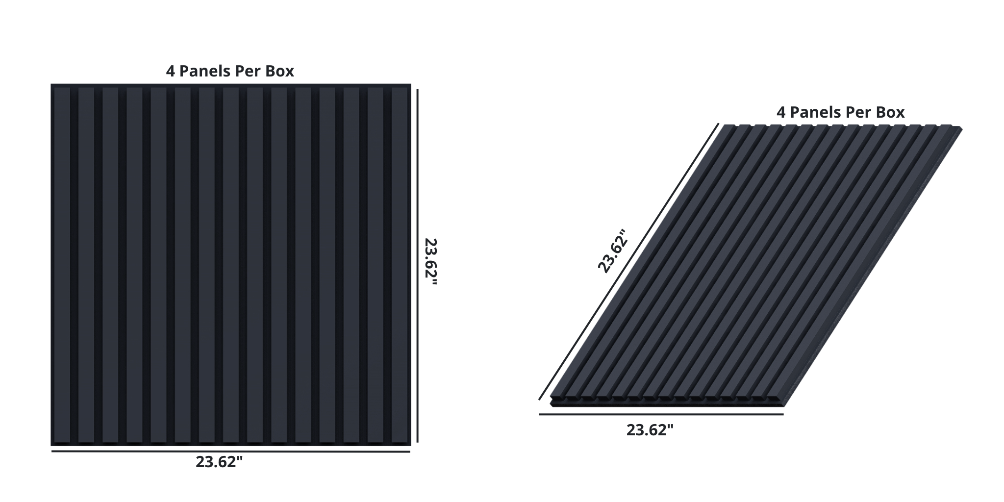 Oaklentra 2x2 Acoustic Slat Panels - Black Oak