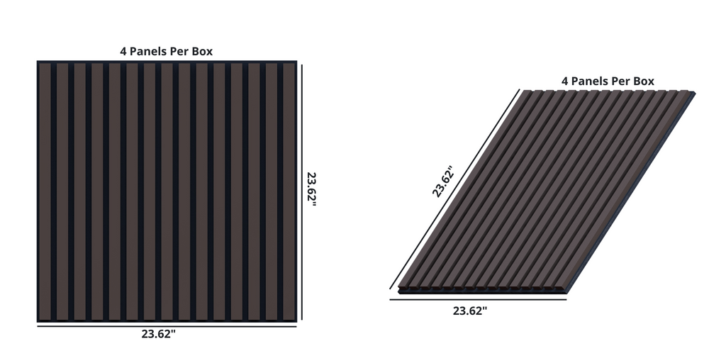 Oaklentra 2x2 Acoustic Slat Panels - Black Walnut