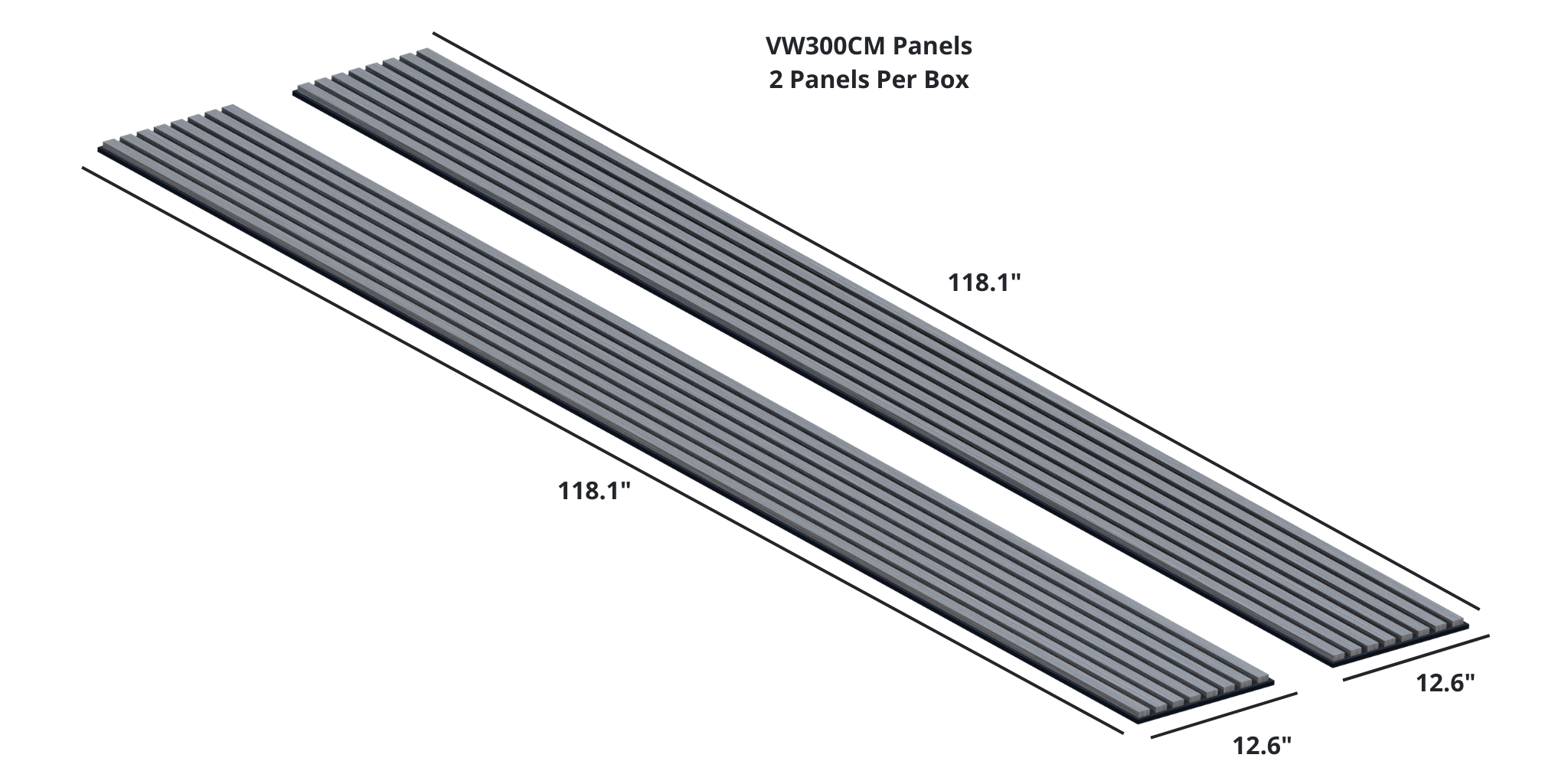 Oaklentra Acoustic Slat Panels - Grey Oak