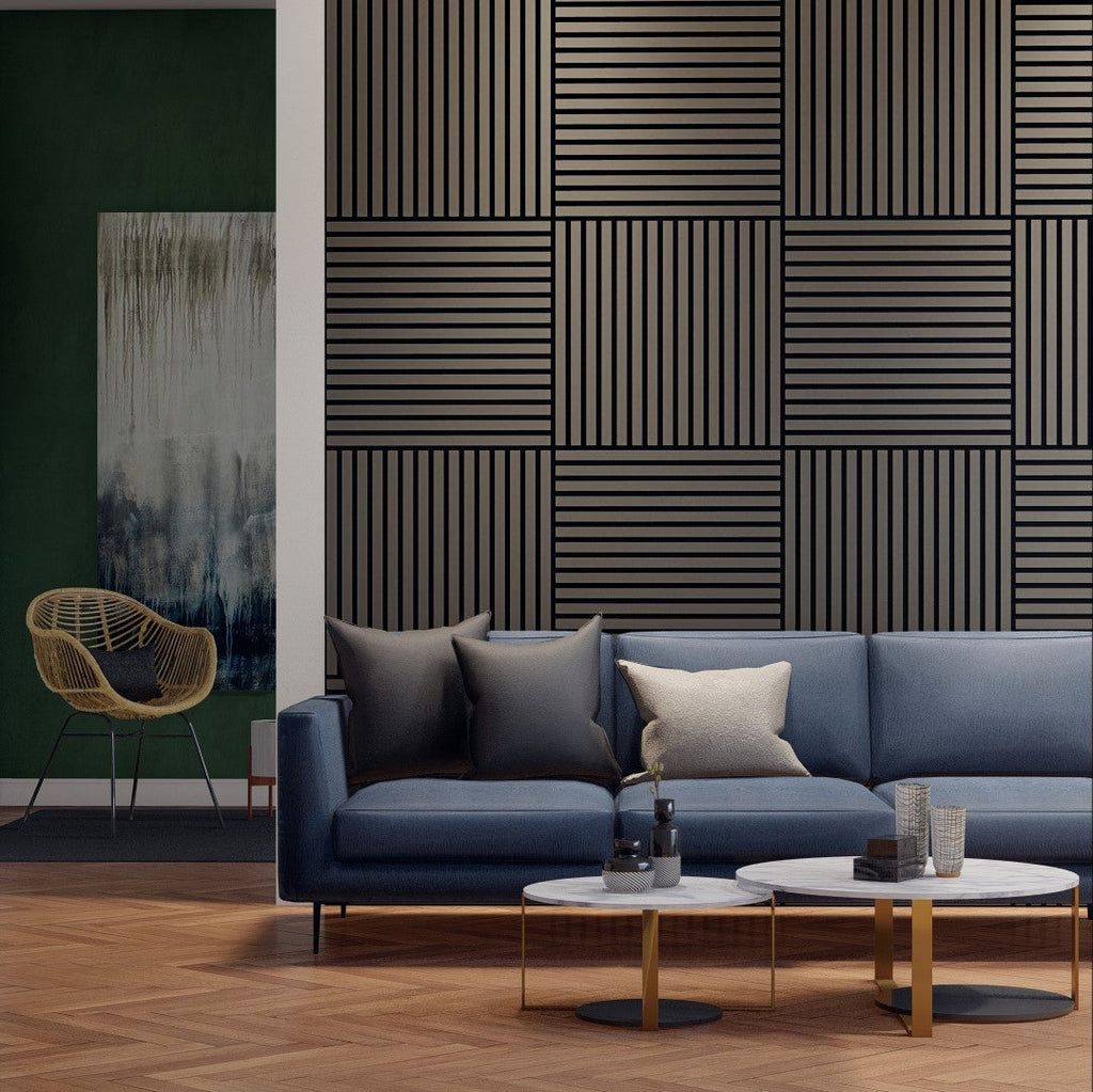 Oaklentra 2x2 Acoustic Slat Panels - Grey Oak
