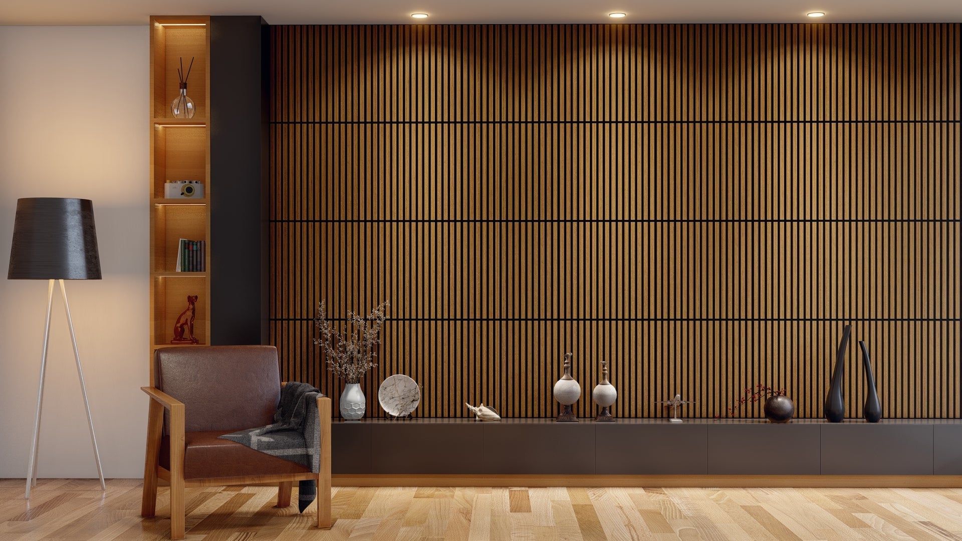 Oaklentra 2x2 Acoustic Slat Panels - Teak