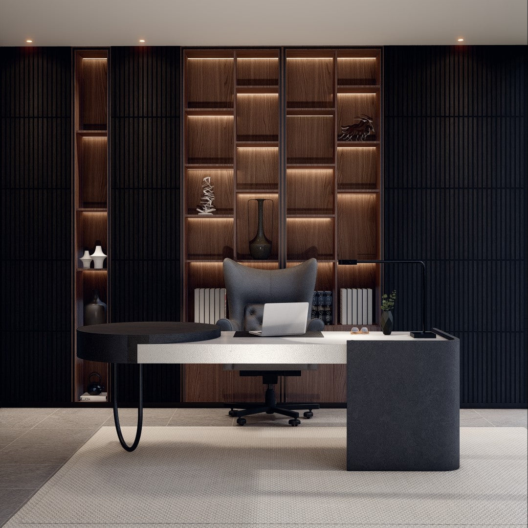 Oaklentra 2x2 Acoustic Slat Panels - Black Oak