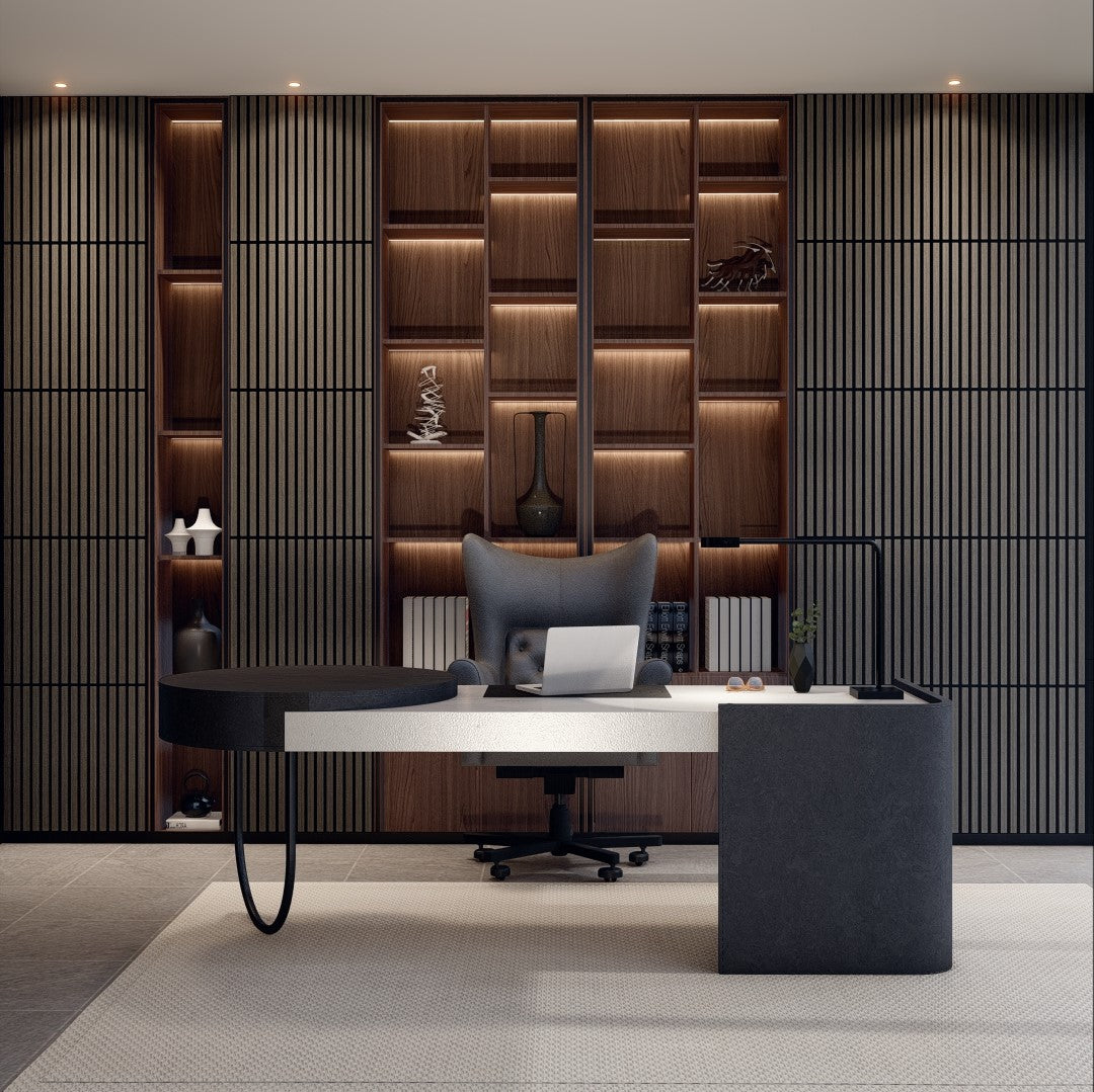 Oaklentra 2x2 Acoustic Slat Panels - Grey Oak
