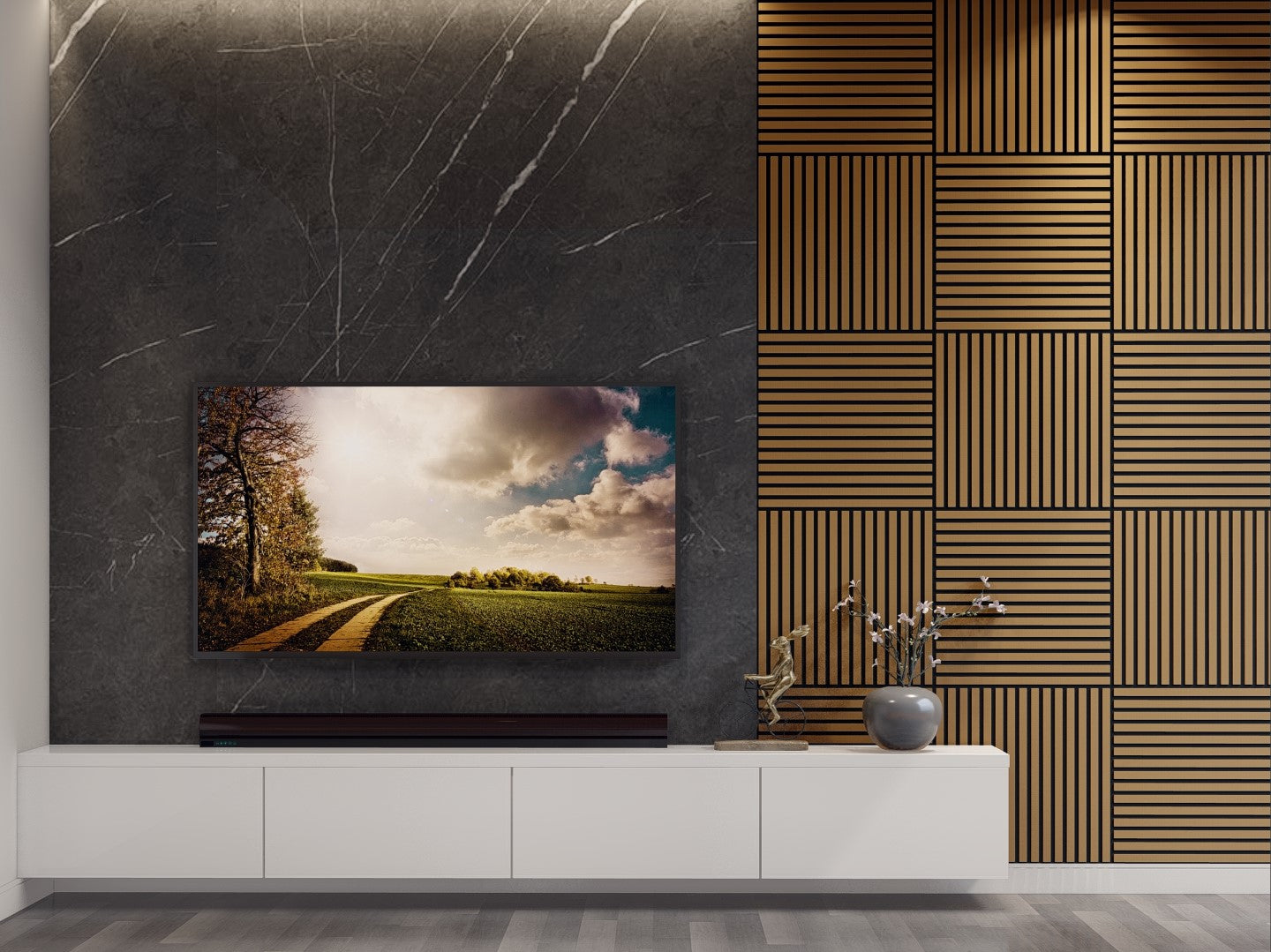 Oaklentra 2x2 Acoustic Slat Panels - Teak