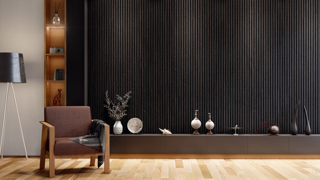 Oaklentra Acoustic Slat Panels - Black Oak