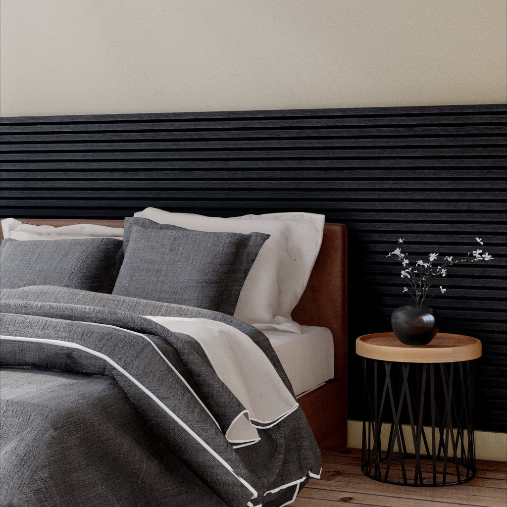 Oaklentra Acoustic Slat Panels - Black Oak