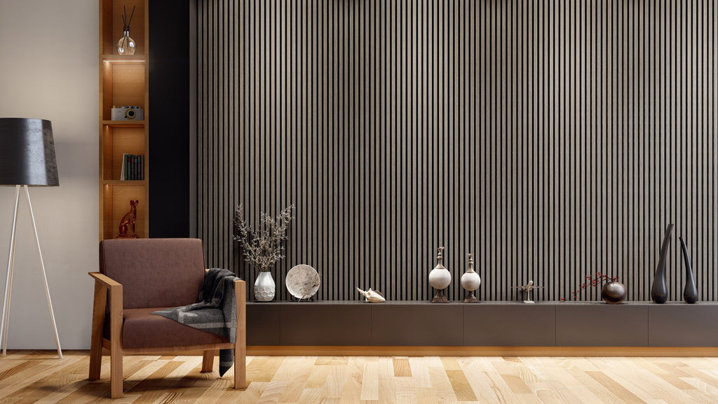 Oaklentra Acoustic Slat Panels - Grey Oak