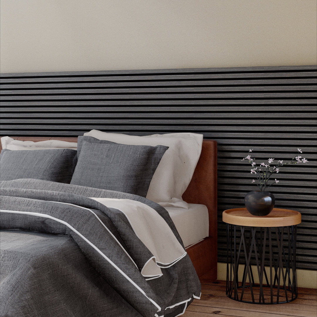 Oaklentra Acoustic Slat Panels - Grey Oak