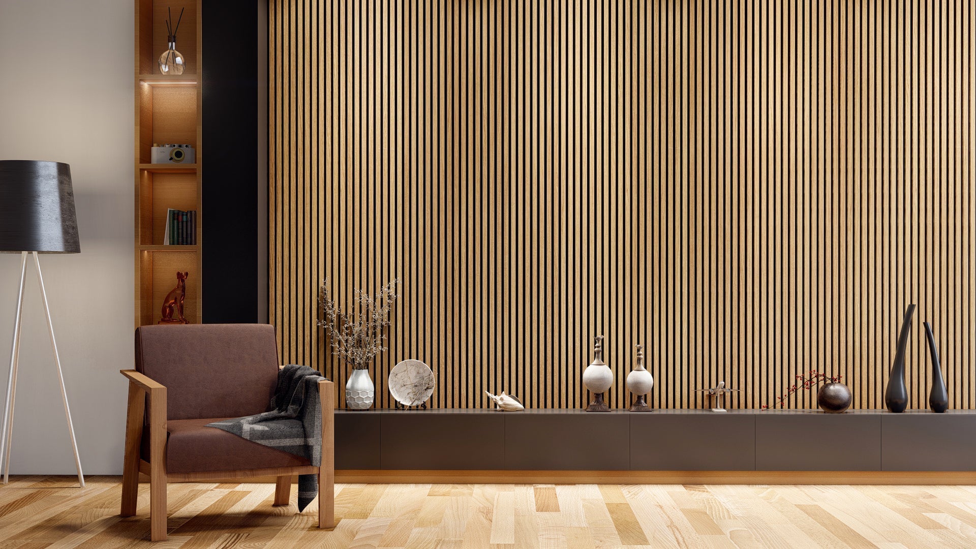Oaklentra Acoustic Slat Panels - White Oak