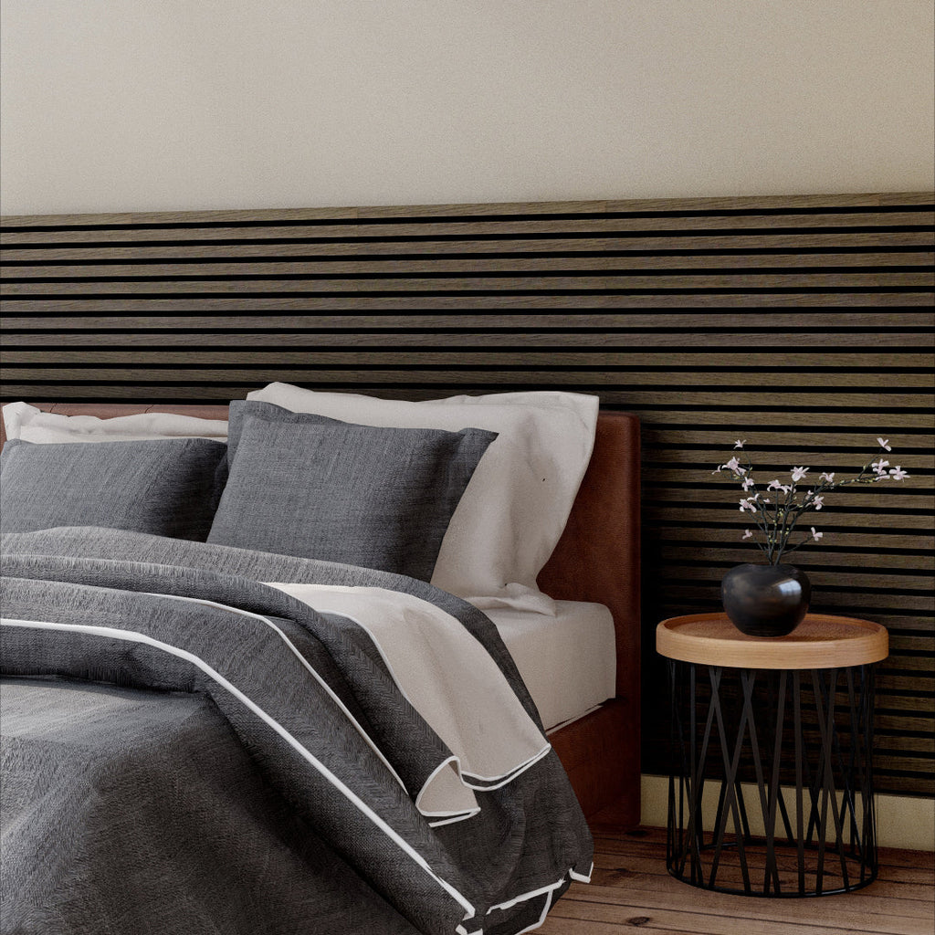 Oaklentra Acoustic Slat Panels - Smoked Oak
