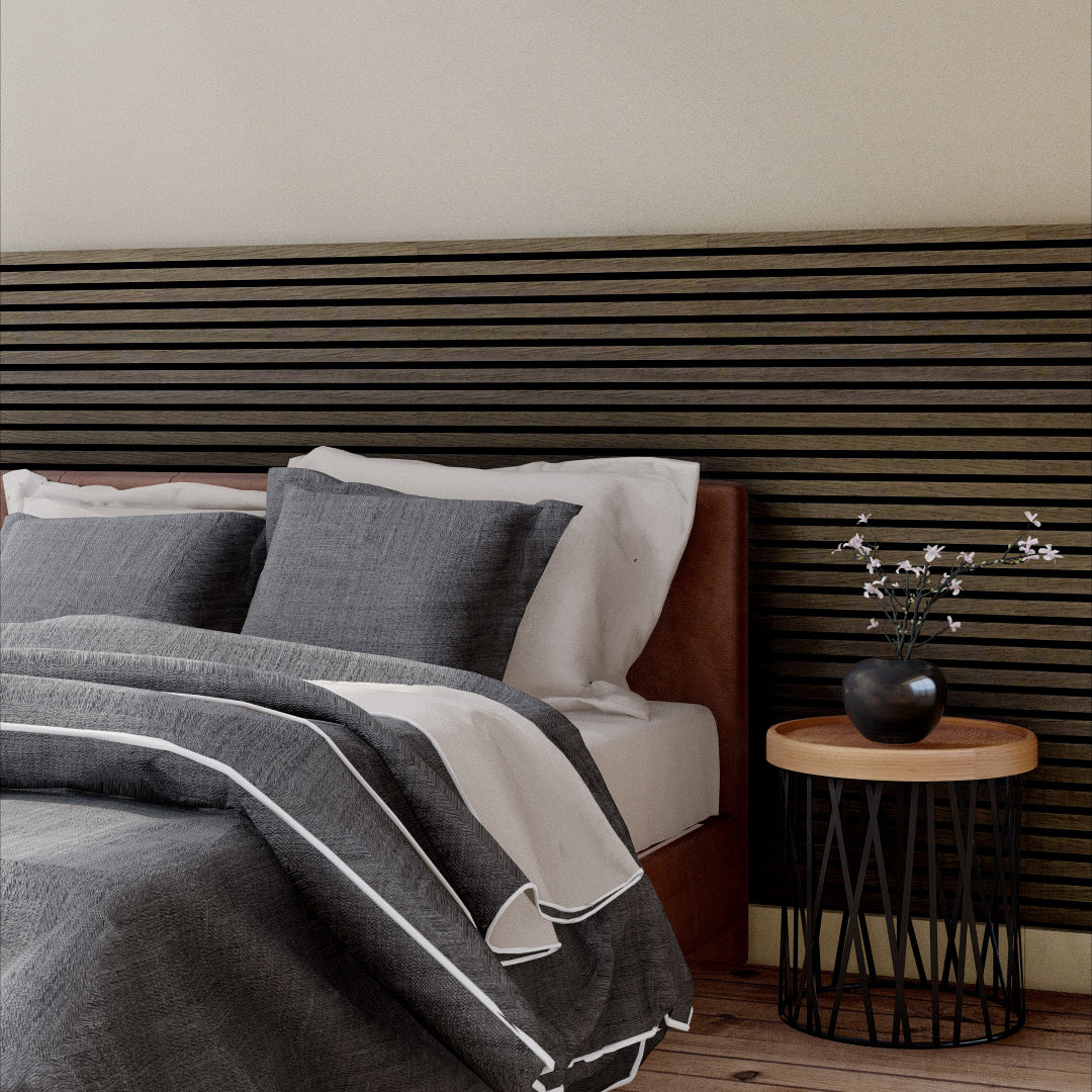 Oaklentra Acoustic Slat Panels - Smoked Oak