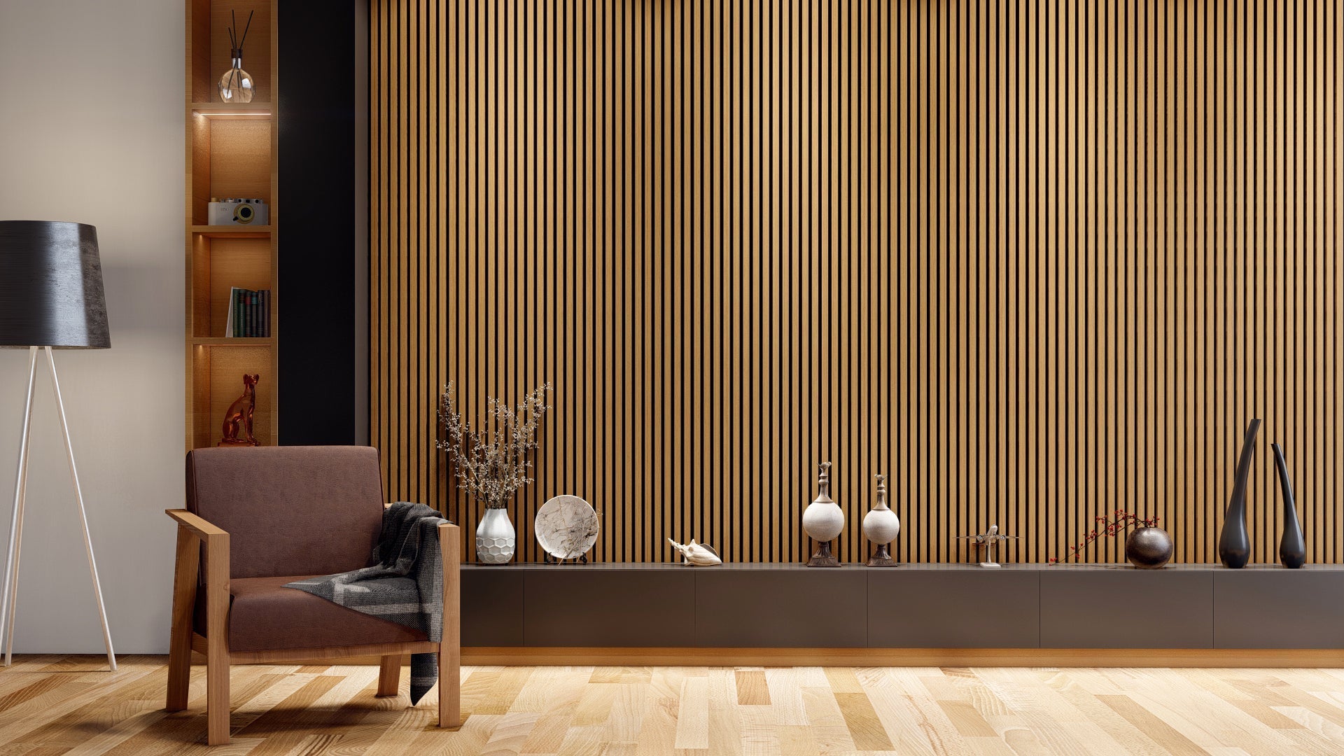 Oaklentra Acoustic Slat Panels - Teak